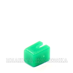 Колпачок кнопки 4.0х4.0х5.5мм квадратный пластик зеленый