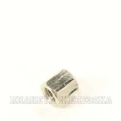 Стойка шестигранная М3х05.0 отверстие-отверстие латунь-никель