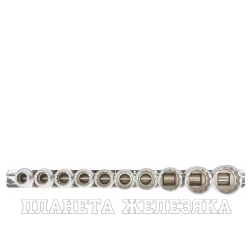 Набор головок 10 пр.1/2" 10-24мм 12-гр.на планке, блистер MATRIX