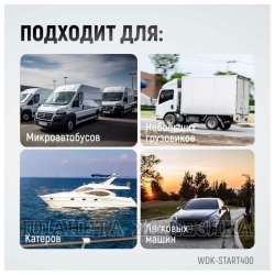 Устройство пуско-зарядное 12/24В 40-700Ач 60А пусковой ток 290А WIEDERKRAFT