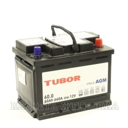 Аккумулятор TUBOR AGM 60а/ч обр.полярность пуск.ток 660A