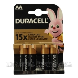 Батарейка АА DURACELL LR6-BC4 ALKALINE 4шт