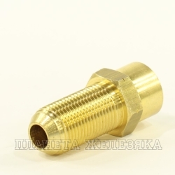 Фитинг цанга 0° P=12мм (12-M18X1,5) удл. латунь (конус 30°)