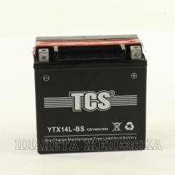 Аккумулятор для мотоциклов TCS 12V 14а/ч AGM YTX14L-BS cухоз.+электр