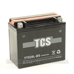 Аккумулятор для мотоциклов TCS 12V 20а/ч AGM YTX20L-BS cухоз.+электр