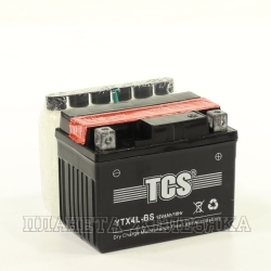 Аккумулятор для мотоциклов TCS 12V 4а/ч AGM YTX4L-BS обр.полярн. cухоз.+электр