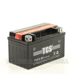 Аккумулятор для мотоциклов TCS12V 7а/ч AGM YTX7A-BS cухоз.+электр