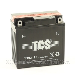 Аккумулятор для мотоциклов TCS 12V 9а/ч AGM YT9A-BS обр.пол.cухоз.+электр