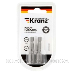 Бита-головка 10 мм 1/4" L=48 мм под шуруповерт, блистер KRANZ