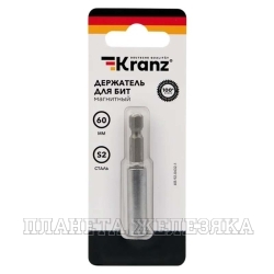 Держатель бит 1/4" L=60мм магнитный, блистер KRANZ