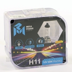 Автолампа 12V H11 55W PGJ19-2 MEGAPOWER БОКС (2шт.) Standart