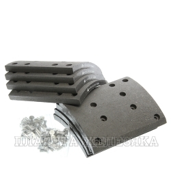 Накладка тормозной колодки MAN MERCEDES (410x223) стандарт 64 отв. 8x18 / 93059 (8шт.) MEGAPOWER