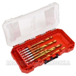 Набор сверл по металлу 10шт 3.0-10.0мм хвостовик 1/4" HSS-TiN кейс RedHEX MILWAUKEE