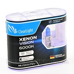 Автолампа 12V H1 55W P14.5s CLEARLIGHT XenonVision 2шт
