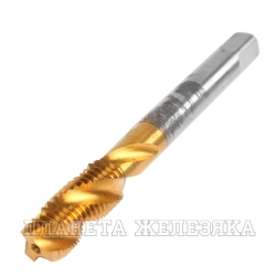 Метчик спиральный машинный М10х1.25 однопроходный TiN ANROKEY