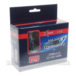 Автолампа 12V H4/H19 20W 5000K COMPACT-F2 XENITE светодиод 2шт