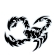 Наклейка Скорпион черный светоотражающая 11*11см
