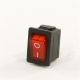 Выключатель клавишный 12V 15А ON-OFF красный с подсветкой mini REXANT