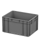Ящик полимерный (евроконтейнер) EC-4322.1 400х300х220мм серый с гладким дном, открытые ручки
