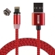 Кабель 8pin-USB/USB-Tape C 1м. красный магнитный WIIIX
