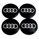 Наклейка на колпак диска колесного Audi D56 черн.металл 4шт
