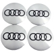 Наклейка на колпак диска колесного Audi D56 сер.металл 4шт
