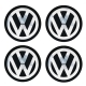 Наклейка на колпак диска колесного VW D56 черн.металл 4шт