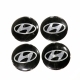 Наклейка на колпак диска колесного Hyundai D60 черн.металл 4шт