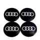 Наклейка на колпак диска колесного Audi D60 черн.металл 4шт