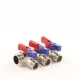 Коллектор распределительный F3/4"-M3/4", 3 отсекающих вентиля M1/2" СТМ