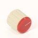 Ручка приборная 21.0х20.0мм круглая с индикаторной линией пластик белая с красной вставкой