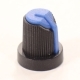 Ручка приборная 15.0х17.0мм круглая пластик черная с синей вставкой