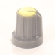 Ручка приборная 15.0х16.0мм круглая пластик серая с желтой вставкой