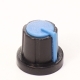 Ручка приборная 20.0х19.0мм круглая с индикаторной линией пластик черная с синей вставкой