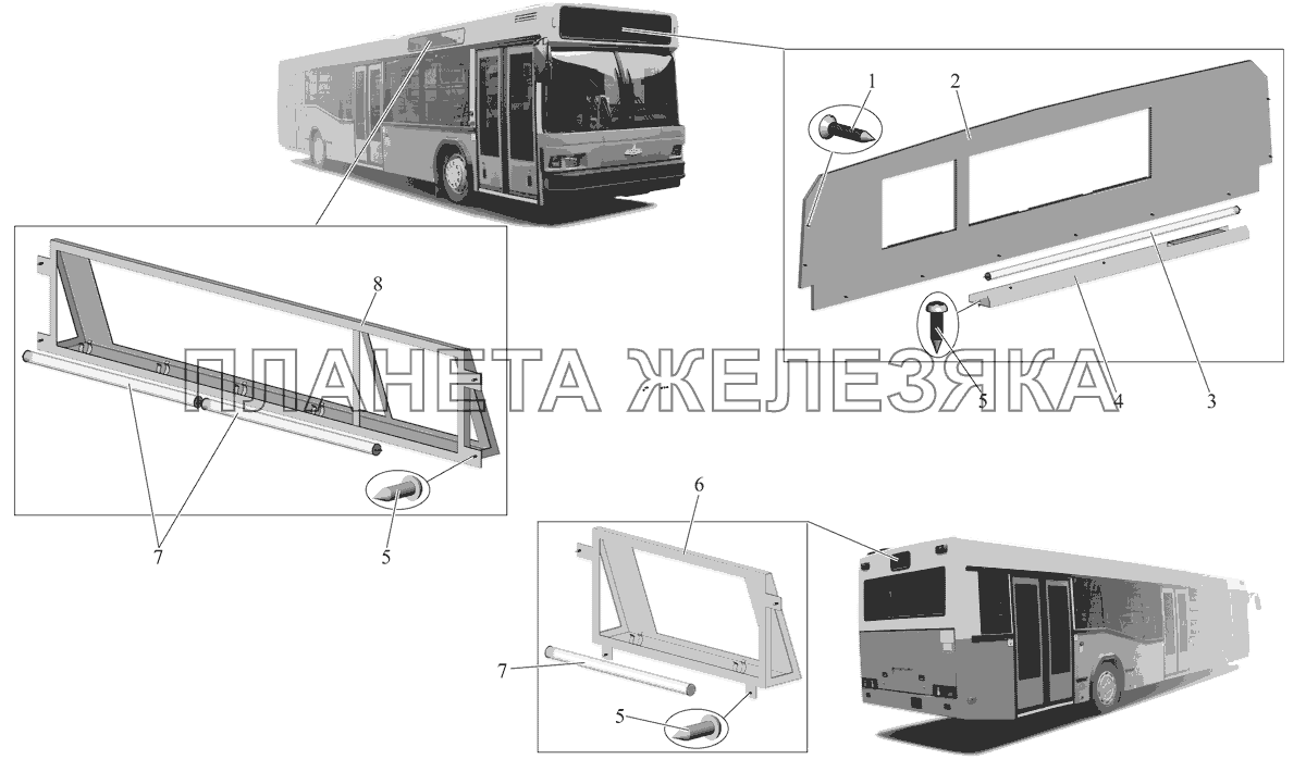 Установка осветителей маршрутных указателей 103-5300100-10 МАЗ-103 (2011)