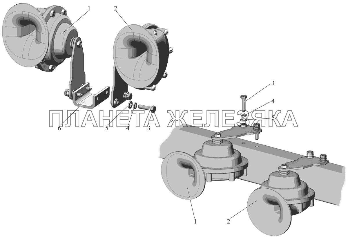 Установка звуковых сигналов 103-3700024 МАЗ-103 (2011)