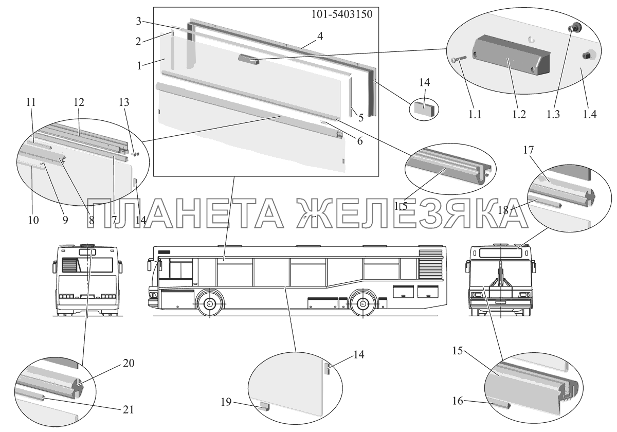 Установка стекол и клапанных форточек МАЗ-103 (2011)