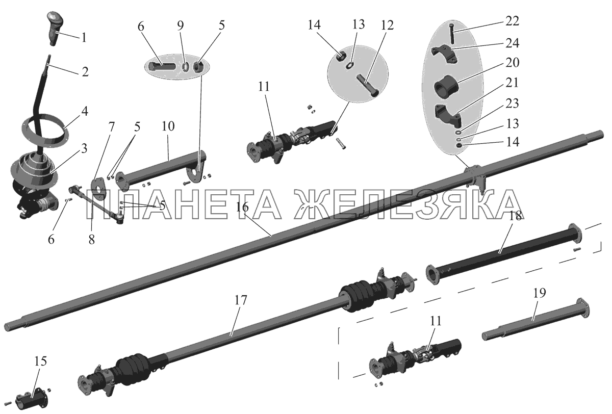 Установка привода КПП 103-1703002-41 Для МАЗ 103040/41 (c июля 2000г.) МАЗ-103 (2011)