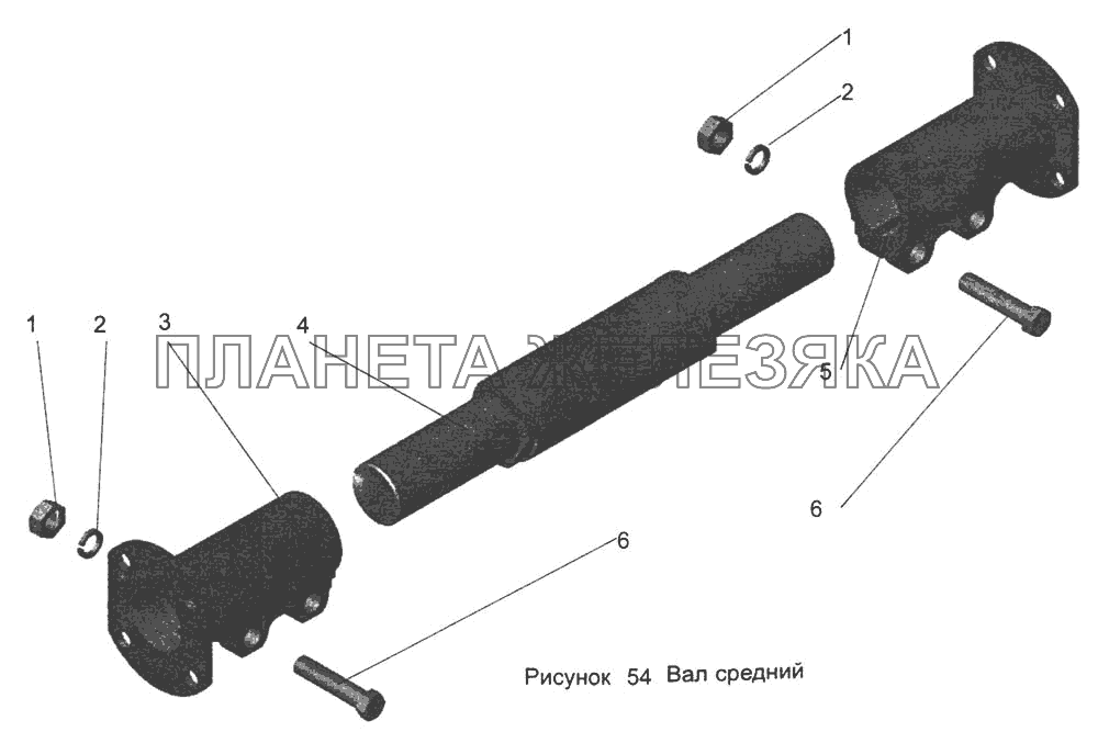 Вал средний 105-1703020-90 МАЗ-103