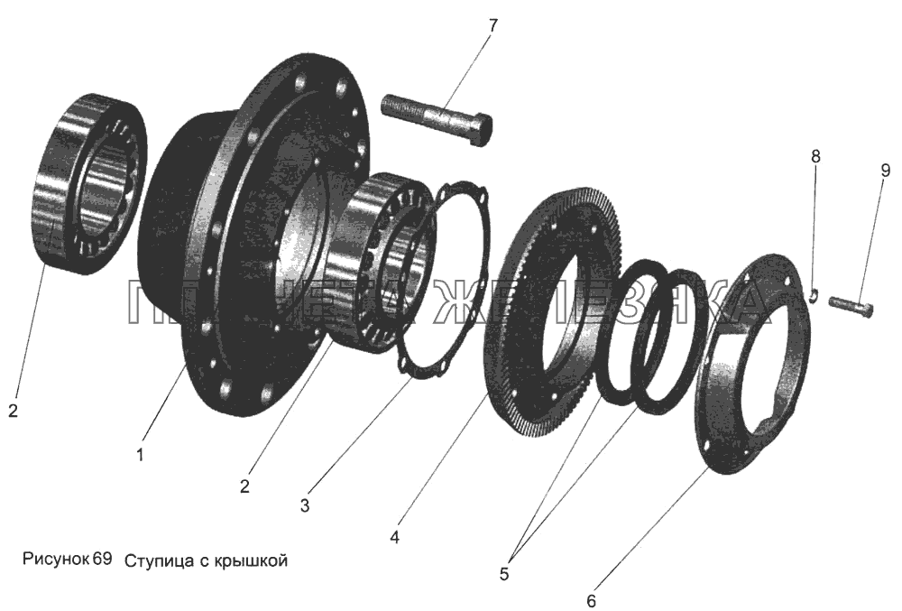 Ступица с крышкой 543266-3104006 МАЗ-103