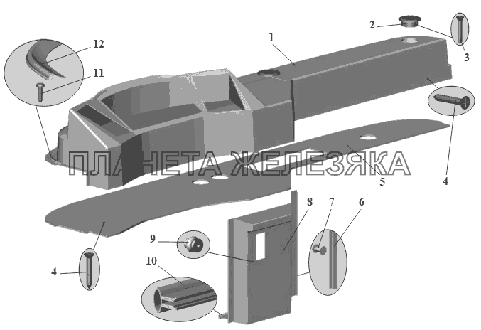 Установка панели передка 103-5300510-10 МАЗ-104 (2011)