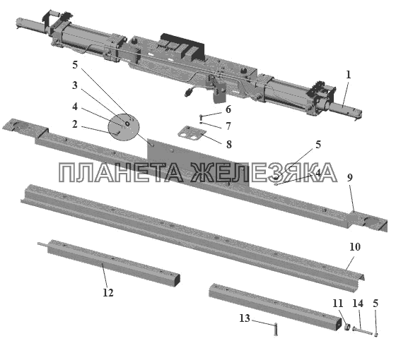 Механизм открывания дверей 101-6108010 МАЗ-104 (2011)