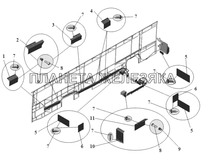 Установка кожухов 104-8101550 МАЗ-104 (2011)