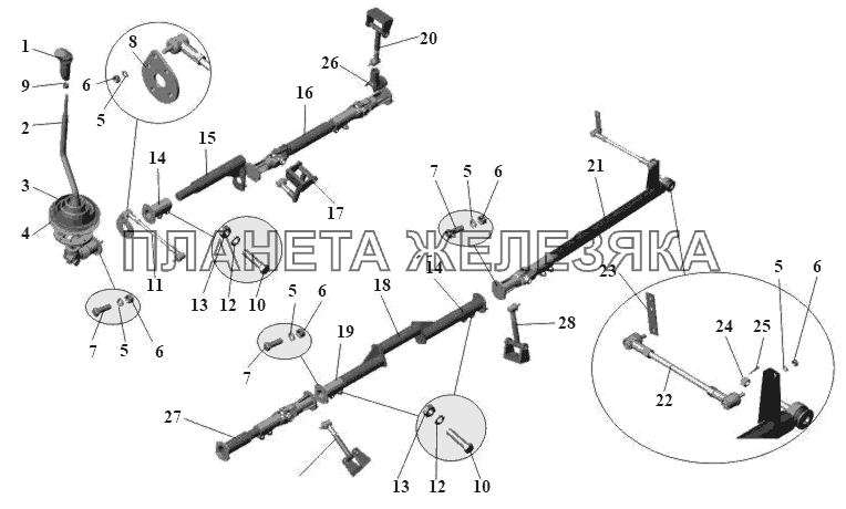 Установка привода переключения передач 104-1703002-31 (для МАЗ 104 до июня 2000г.) МАЗ-104 (2011)