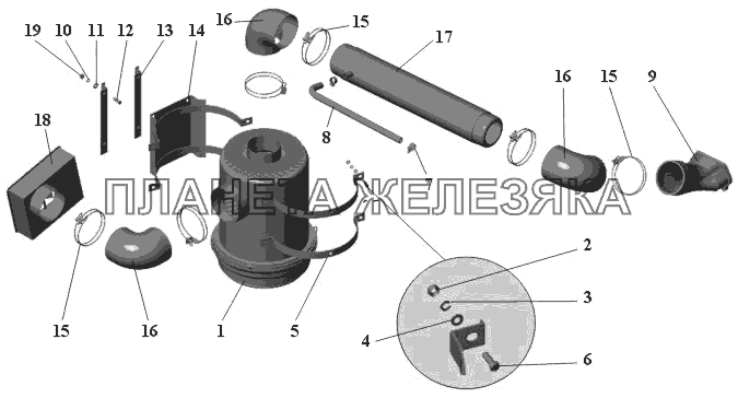 Установка воздухоочистителя 104-1100020-31 МАЗ-104 (2011)