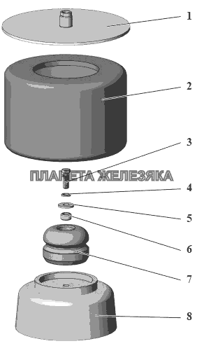 Баллон пневматической подвески 101-2924014 МАЗ-104 (2011)