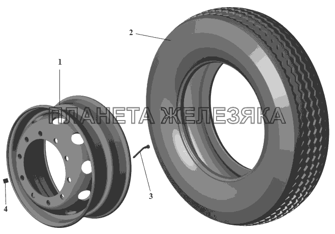 Колесо и шина 101-3101011, 103-3101011 МАЗ-104 (2011)