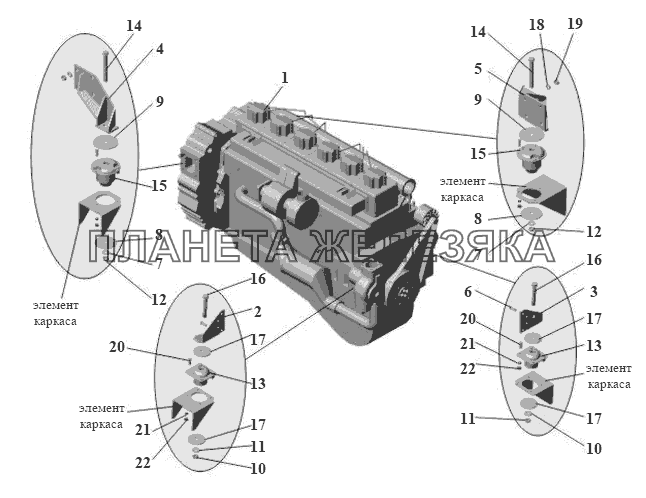 Установка силового агрегата 105-1000003-40 МАЗ-105 (2011)