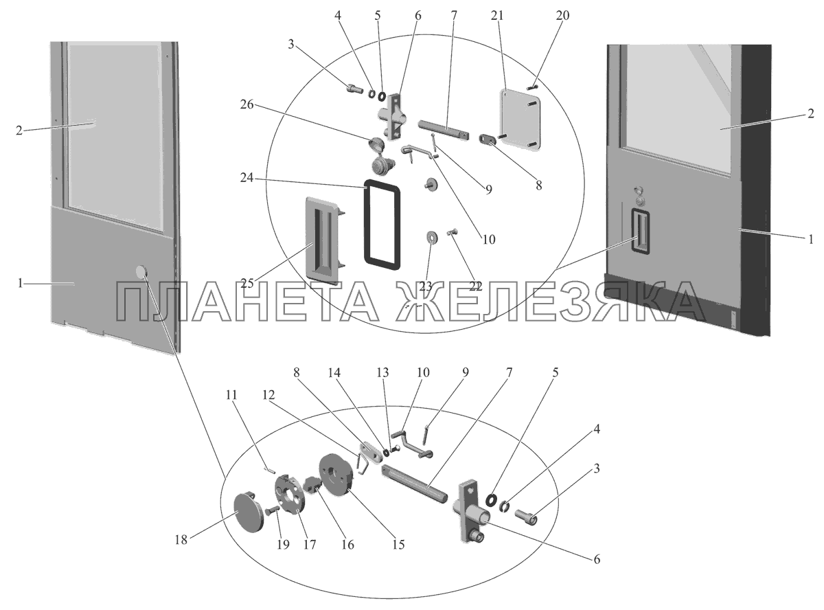 Дверь (установка замков) МАЗ-105 (2011)