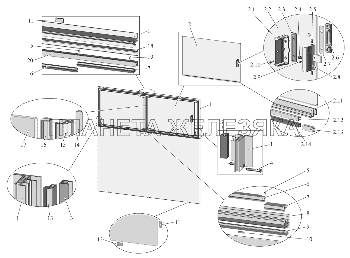 Установка сдвижной форточки (103-5403149, 103-5403150) МАЗ-105 (2011)